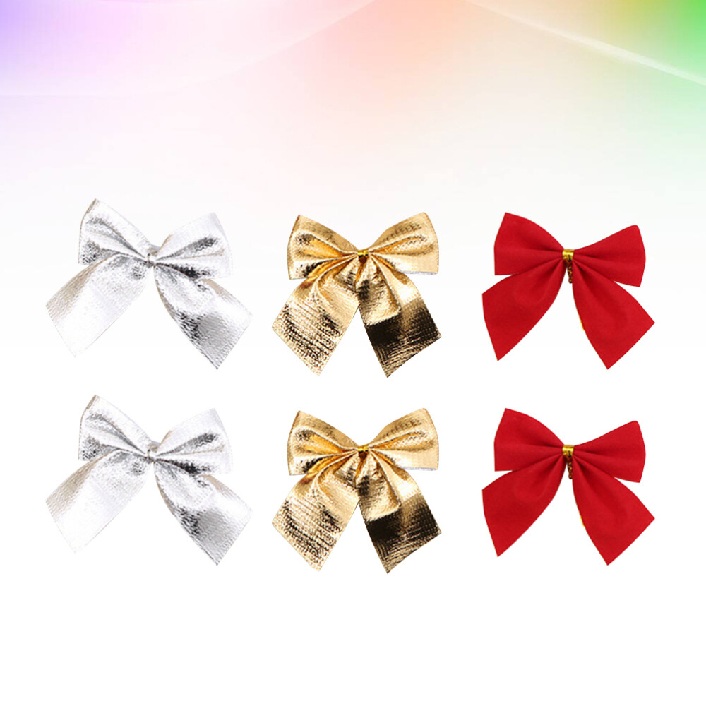 36 Pcs Bows for Christmas Tree Banister Decorations Red Ornaments