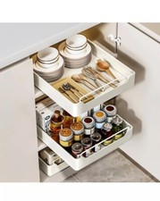 Pull Out Cabinet Organizer Fixed With Adhesive Nano Film 12.2" Wx16.9 Dx 2.75" H