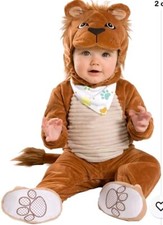 Baby Lion Cub Halloween Costume - Infant 6-12 Months- Jumpsuit, Hood Bib
