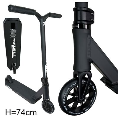 Root Industries Type R Mini Stunt-Scooter Trick Tret Roller H=74cm Schwarz Matt