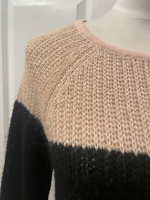 350 Pristine Derek Lam nude tan beige black colorblock sweater S