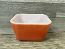 Vintage Pyrex Red Refrigerator Dish 501 B 1 Cup Faded No Lid