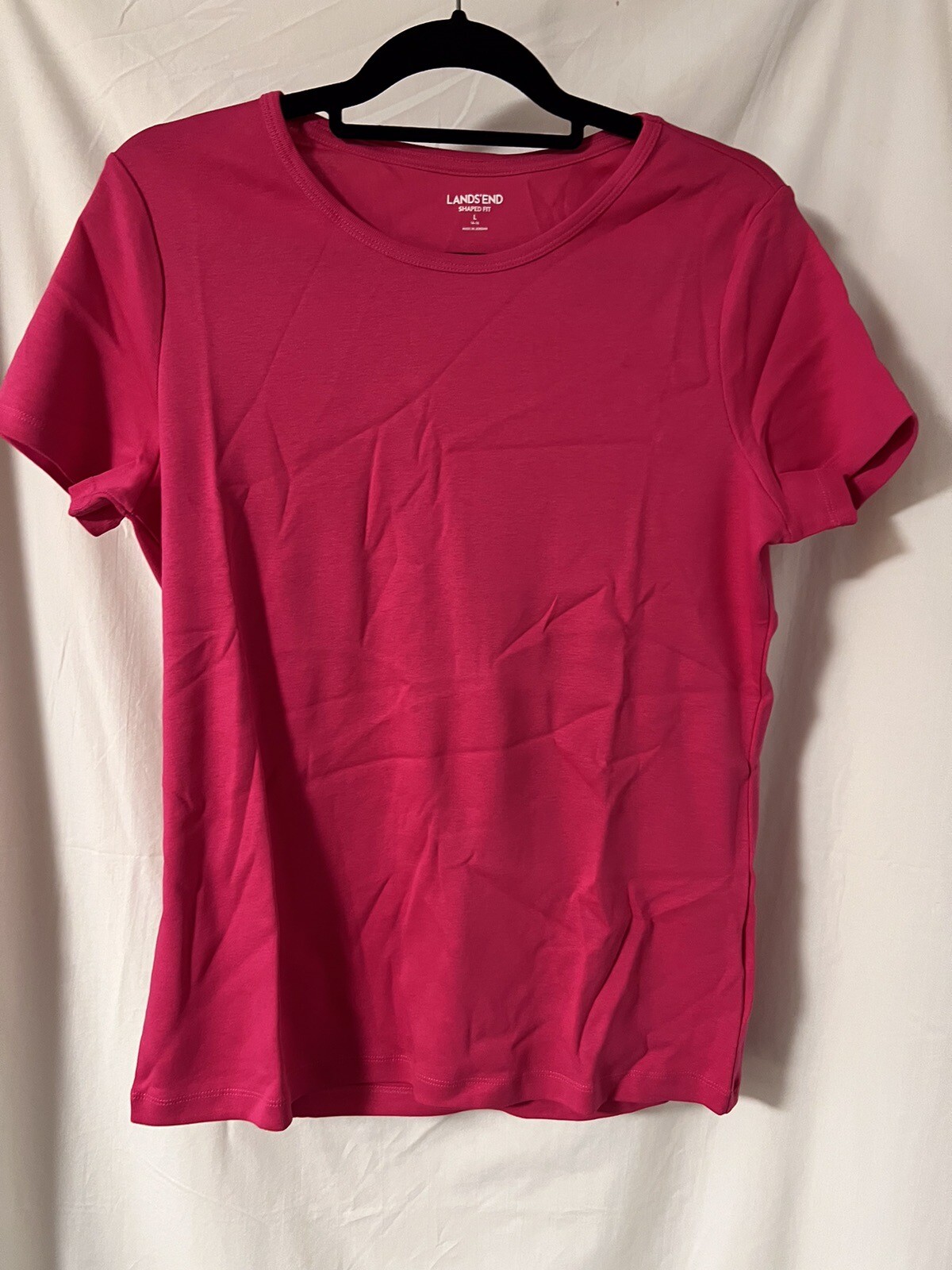 Lands’ End Shaped Fit Tee, Women’s Size L, Crew Neck, Short Sleeve