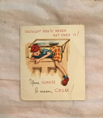 Vintage Get Well Soon 1950s Sommerfield Jabberwockey Unused