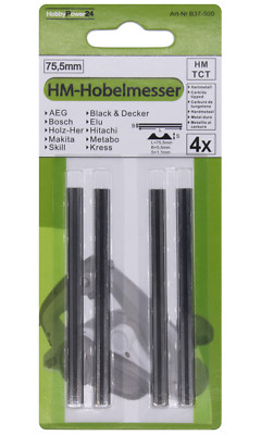 4x Hartmetall Hobelmesser 75,5mm für Kress Jet Star 6701 / GH 6702 / B37