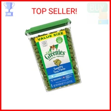 FELINE GREENIES Natural Dental Care Cat Treats, Tuna Flavor, All bag sizes