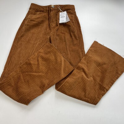 NWT Women's Stradivarius Corduroy Flare Retro Pants US size 2 /Euro Size 34  | eBay