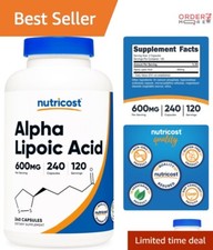 Alpha Lipoic Acid 600mg in 240 Unflavored Vegetarian Capsules - 3rd Party Tested