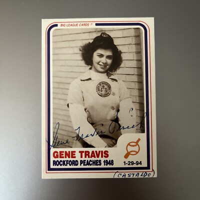 GENE TRAVIS 1985 BLC  AUTOGRAPHED SIGNED AUTO BASEBALL CARD 