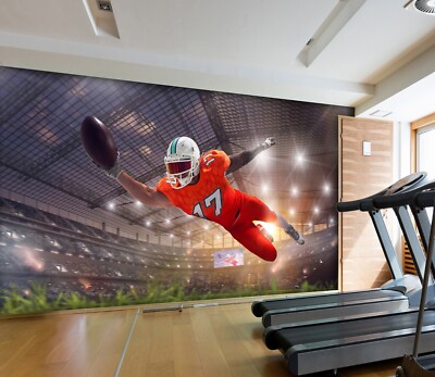 3D Rugby Game K218 Wallpaper Mural Self-adhesive Removable Sticker Panda