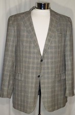 Vtg Austin Reed Men  s Silk Blend Glen Plaid Blazer 44L