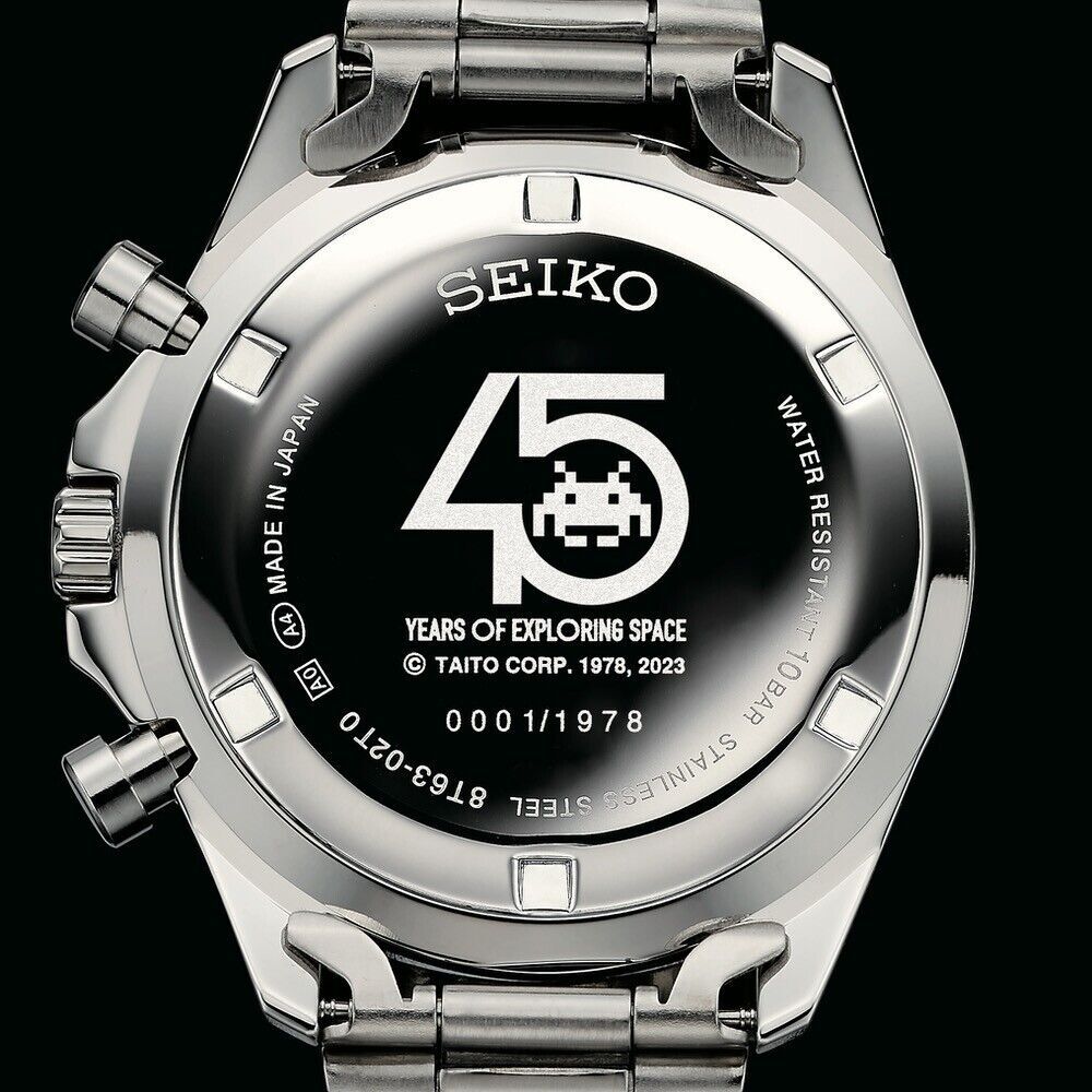 希少 新品 SEIKO スペースインベーダー 45周年 腕時計 クロノグラフ 黒 スペースインベーダー』誕生45周年を記念したセイコー製の腕時計