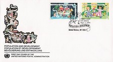 United Nations New York 651-652 Pair FDC Population and Development