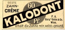 F.A.Sarg's Sohn & Co. Wien Kalodont Beste Zahn-Creme für 60 Pf.  1904