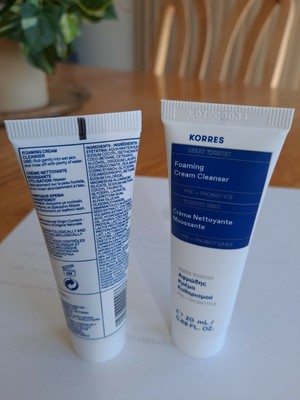  2 Korres Greek Yoghurt Foaming Cream Cleanser 20 ml .68 fl oz Travel Size NEW