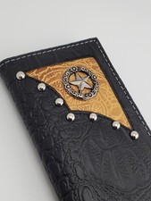 Westen Style Texas Star Cowboys Wallets Bifold Check Book Style