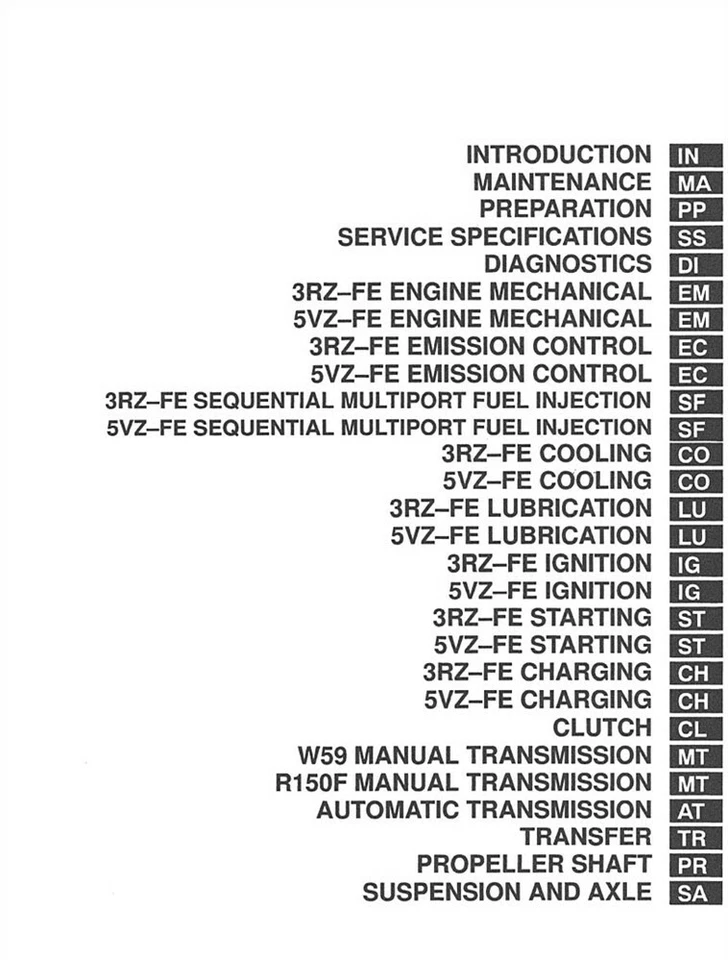 Toyota 1997 4-Runner manual de reparación de taller Foto 2 de 4