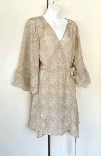 Hannah Artwear Wrap Mini Dress One Size 100% Silk - Picture 2 of 11