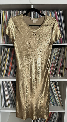 Brand New with Tags Michael Kors Gold Sequin Bodycon Dress - M - Retail for $295 | eBay Brand New with Tags Michael Kors Gold Sequin Bodycon Dress - M - Retail for $295 | eBay