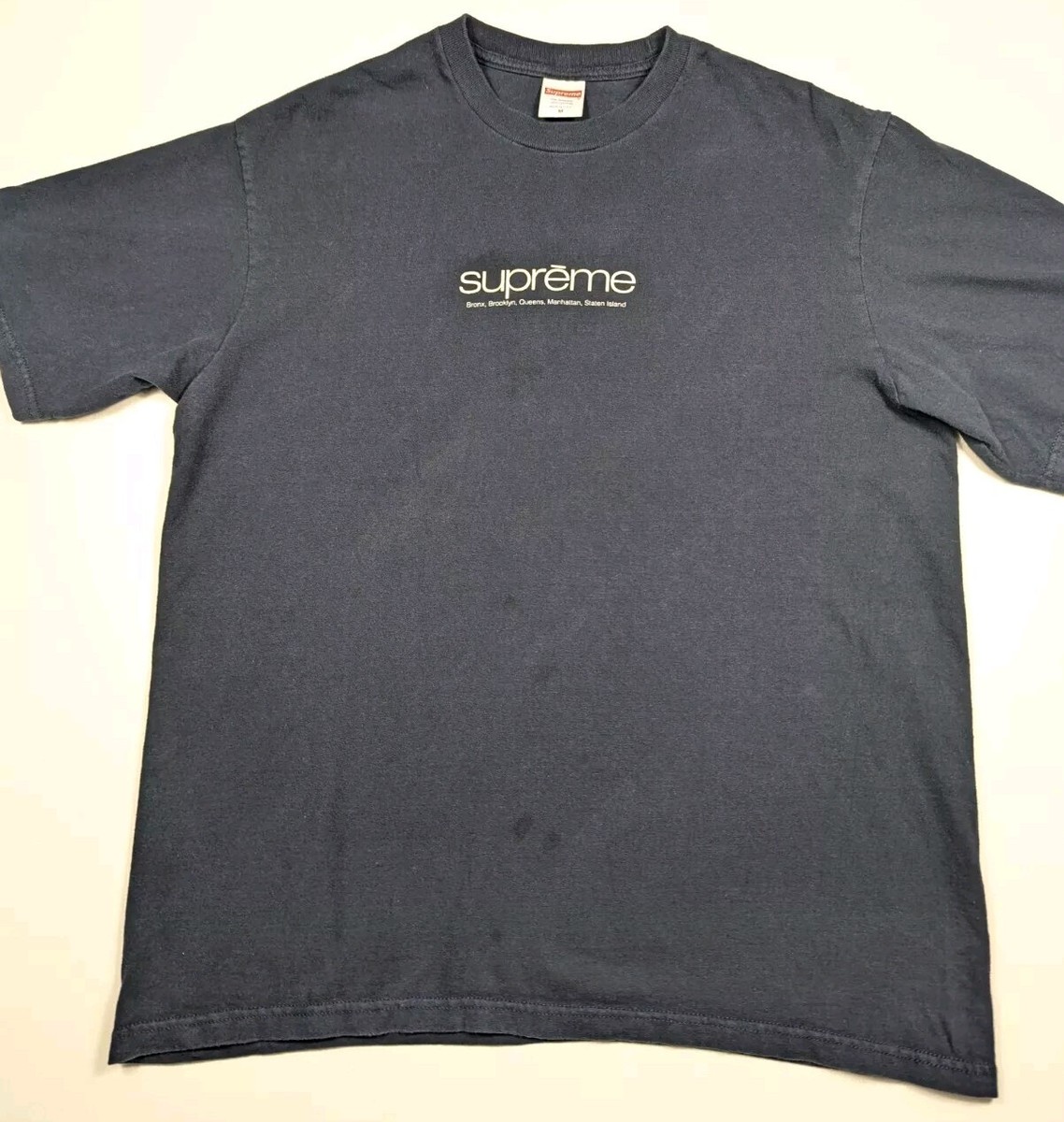 Supreme Five Borroughs New York T-Shirt Black Navy SS21 Men's Medium