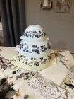 Vintage Gooseberry Yellow Black & White Cinderella Pyrex Nesting 441, 443, 444