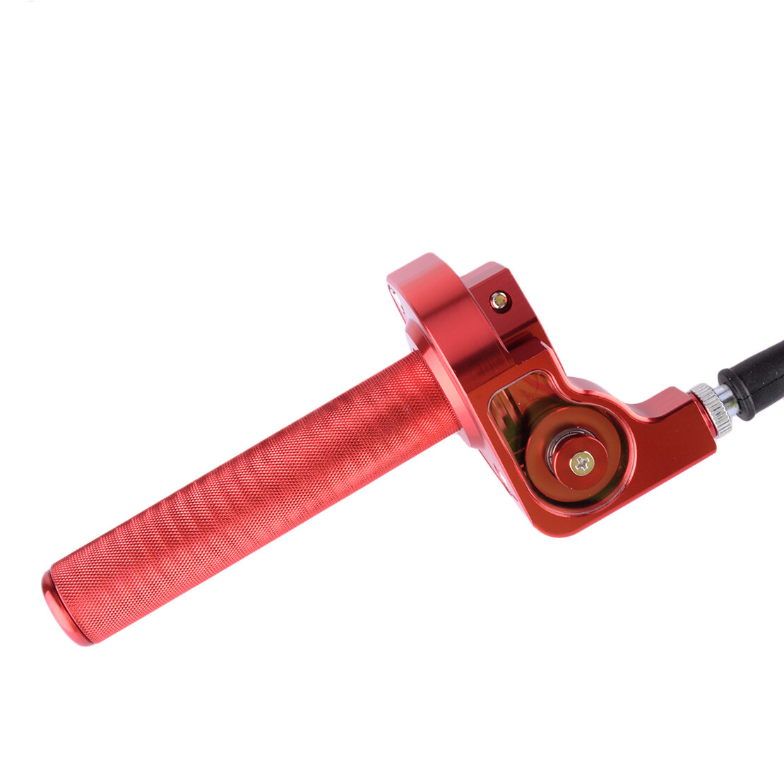 Red Twist Throttle Grip with Cable Fit For Kawasaki KX125 KLX110 Dirt