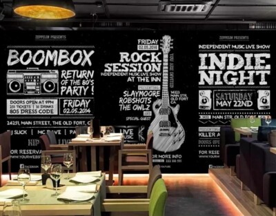 3D Rock Musik Gitarre Q7028 Tapete Wandgemälde Fototapete Selbstklebend Kay
