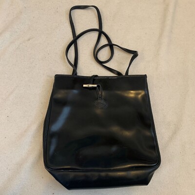 Longchamp Leather Purse Bag Black