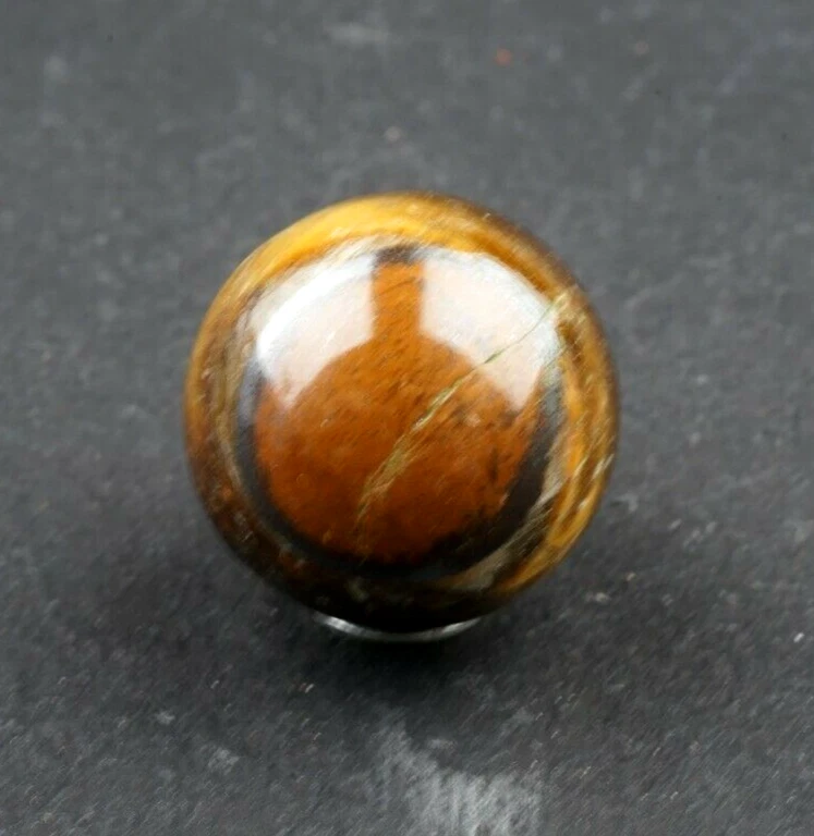 5364" Marble Banded Agate Tiger Eye Vintage Hand Ground Bullseye Good  Mar512 - Image 2 of 4