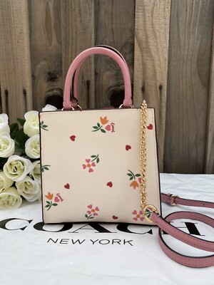 Coach C7599 Heart Petal Print Mini Pepper Crossbody Bag for