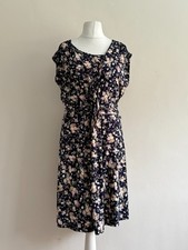 Stylish Mum Dress Women?s UK 18 Breastfeeding/Nursing Blue Floral Knot Front