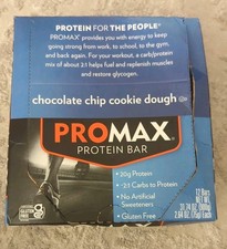 Protein Bar, Chocolate Chip Cookie Dough, 20g High Protein, Gluten Free 12 Bars