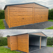 Blechgarage 6x5,8 m Doppelgarage Fertiggarage Lieferung + Montage Gratis