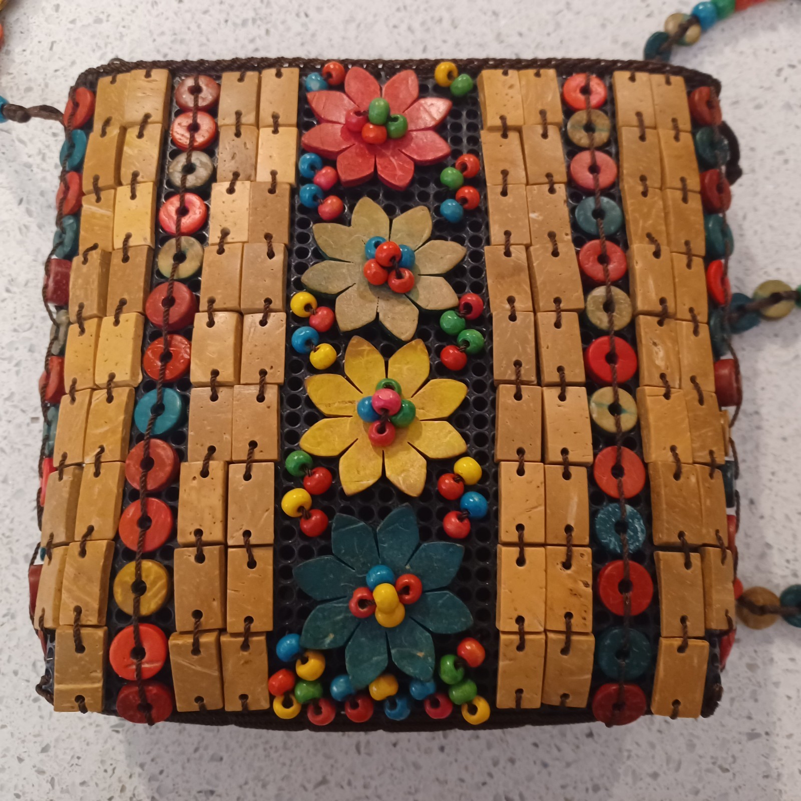 Coconut Shell Multi-colored shell Crossbody Purse - image 1