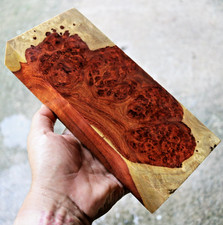Amboyna Burl Wood Block 100 234 39mm for Turning or Collector Display 1029