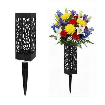 1Inch Cemetery Vases with Stake, Cemetery Artificial Flower Vase Weatherproof 2