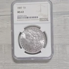 1887 Morgan Dollar $1 NGC MS 63 Silver Uncirculated Coin Philadelphia