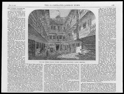 Antiker Druck von 1865 - LONDON Gracechurch-Street Old Spread Eagle Tavern (28)