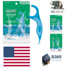 Gum Advanced Care Dental Floss Picks, Fresh Mint Flavor, 90 Count