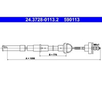 Seilzug KupplungsbetäTigung ATE 24.3728-0113.2 FüR VW Golf II Jetta