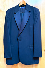 Vintage Brooks Brothers Black Wool Tuxedo Suit Peak Lapel 41L W34X32.5 Made USA