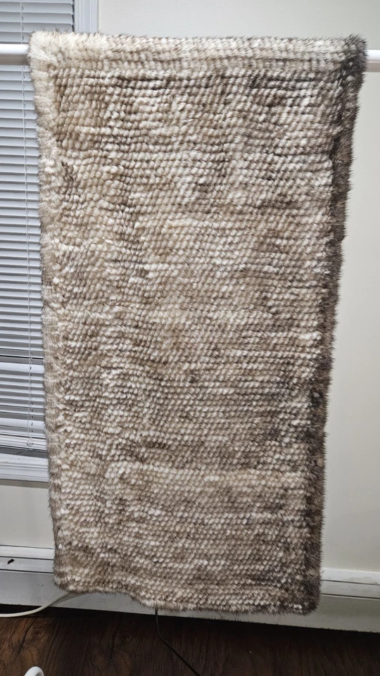 XL Estola/Bufanda de Piel de Visón Genuina - Mármol Natural (65" x 17") Usada Lujo Foto 2 de 4