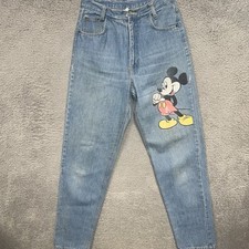 VTG Disney Mickey Mouse Jerry Leigh Pants Women's Sz 9 Blue Distress Made in USA