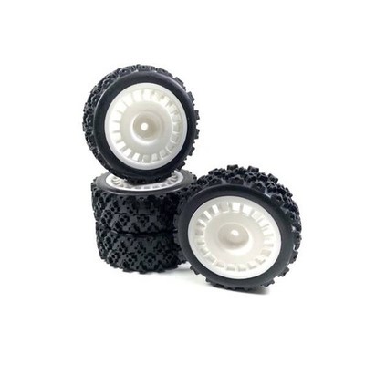 Absima 2510062 1:10 Rally Rally Block Complete Wheels Black 4pcs