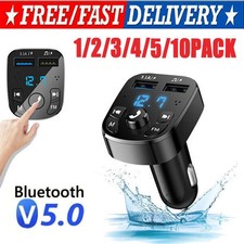 Bluetooth 5.0 Wireless Handsfree Car FM Transmitter MP3 Player 2 USB Charger lot