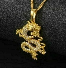 Delicate 2Ct Round Cut Diamond Dragon Fly Pendant 14k Yellow Gold Plated