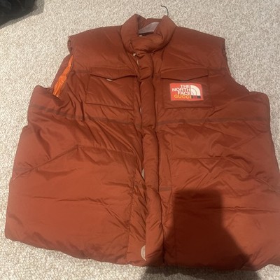 Orange Gucci North Face Nylon Down Vest Size XXL