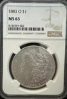 1883-O Morgan Silver Dollar NGC MS-63