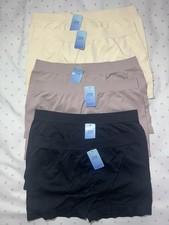 6 Pack JABEssentials Womens Boyshort Panties FreeSize Nylon Black Beige Taupe