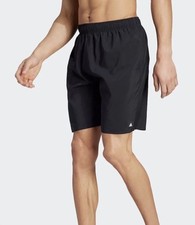 Adidas Black/Lucid Lemon CLX Classic-Length Swim Shorts Men Size Large NWT